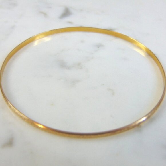 Womens Vintage Estate 17K Yellow Gold Bangle Bracelet 4.7g E3113